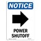 Signmission OSHA Notice, 5" Height, Power Shutoff Up Arrow Sign With Symbol, 5" X 3.5", Portrait OS-NS-D-35-V-17751 - alternate 1